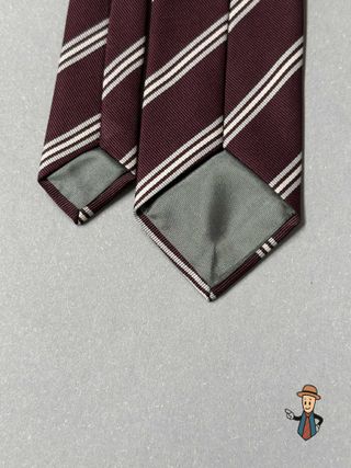 Corbata Saddle Club Rayas Poliéster Marrón y Blanc