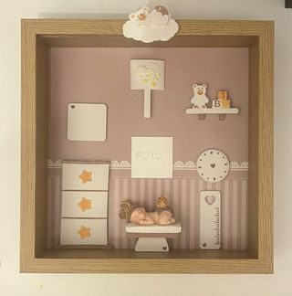 Cuadro nacimiento bebé / Quadro nascita 25x25