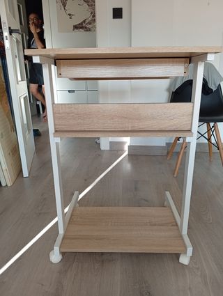 Mesa escritorio con cajón y ruedas no envío