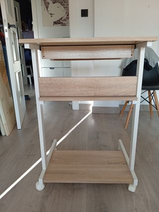 Mesa escritorio con cajón y ruedas no envío