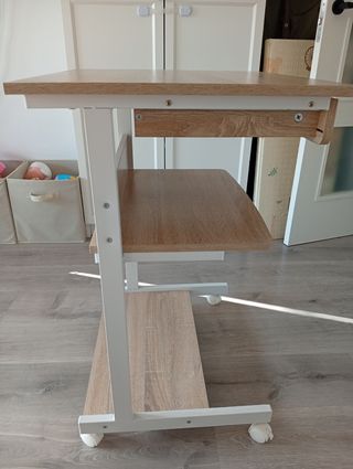 Mesa escritorio con cajón y ruedas no envío