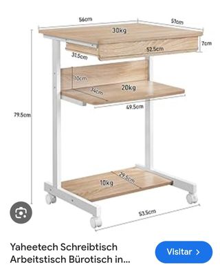 Mesa escritorio con cajón y ruedas no envío