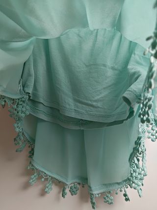 Blusa turquesa con encaje