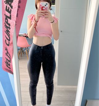 Pantalones de cuero negros