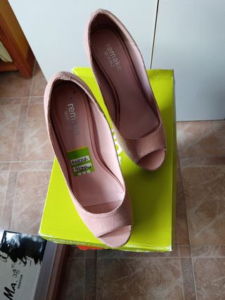 Zapatos de tacón Marypaz Beige/Rosa Talla 37