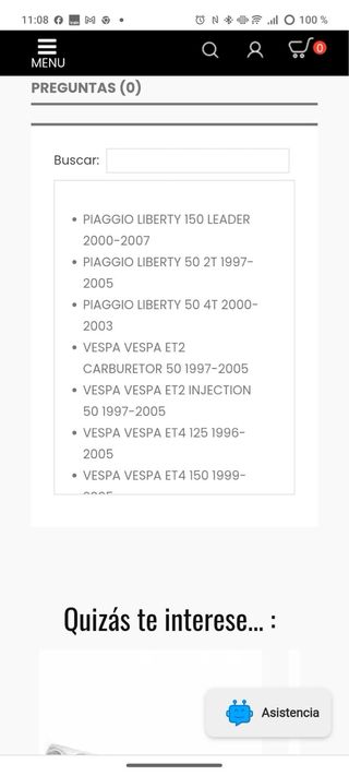 Maneta Freno Piaggio Derecha
