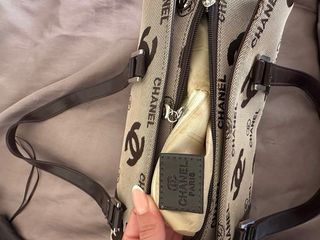 Borsa vintage Chanel marrone e beige