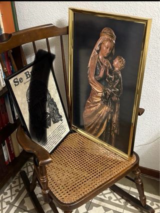 Virgen con Niño, imagen religiosa antigua cuadro