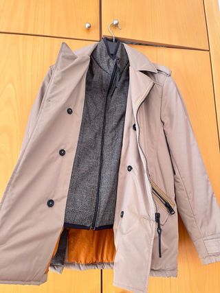 Chaqueta parka hombre invierno beige