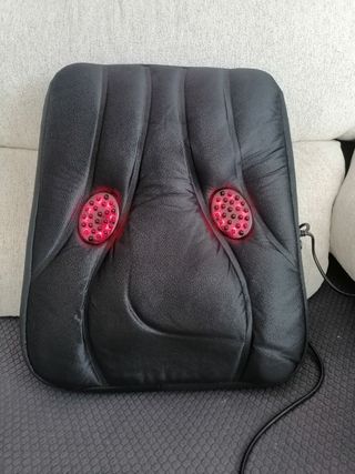 Cuscino massaggiante in pelle sintetica nera