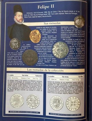 Moneda Felipe II Reproducción Baño Oro
