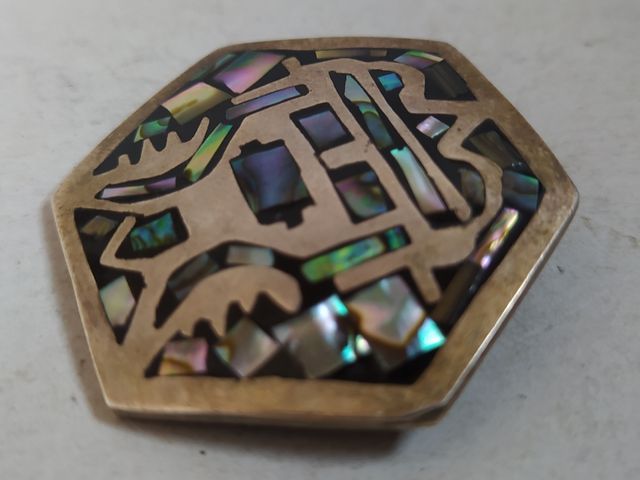 Broche Plata 925 y Conchas de Abulón (Mexico)