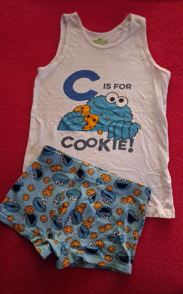2 Conjuntos Barrio Sésamo Cookie Monster T/122-128