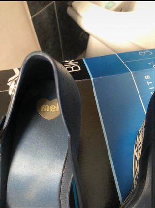 Sandalias Me&i Azul con Cuña Estampado