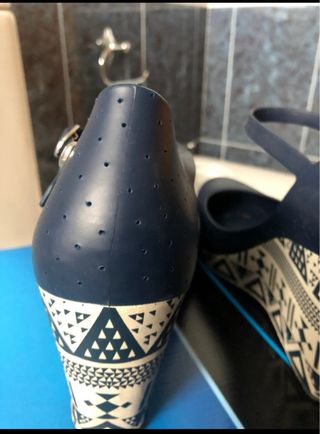 Sandalias Me&i Azul con Cuña Estampado