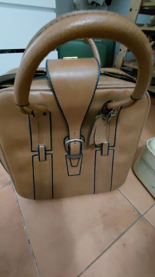 Neceser Bolso Piel Vintage Taurus Marrón