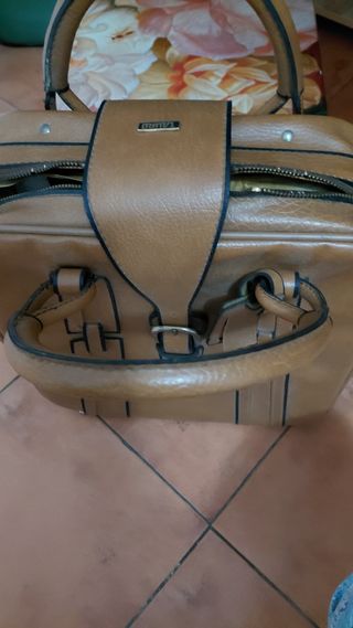 Neceser Bolso Piel Vintage Taurus Marrón