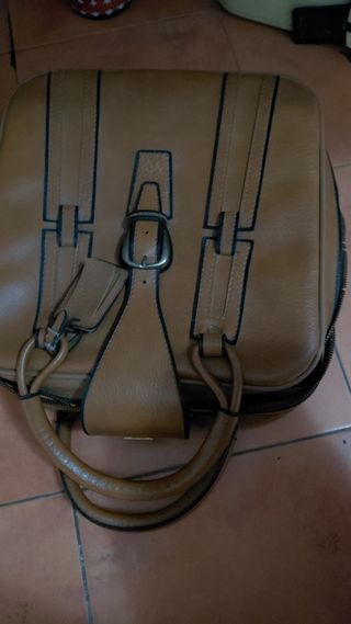 Neceser Bolso Piel Vintage Taurus Marrón