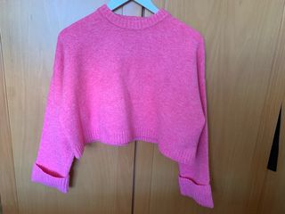 Jersey lana rosa talla única