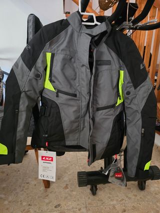 Chaqueta Moto LS2 Impermeable Gris y Negra nueva
