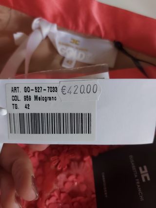 Gonna Elisabetta Franchi pizzo rosa nuova