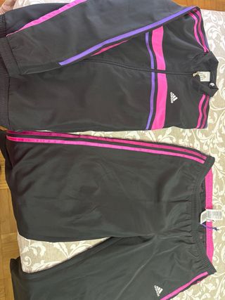 Chándal Adidas Negro y Rosa