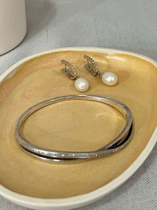 Pulsera y Pendientes Pandora Plata Perlas