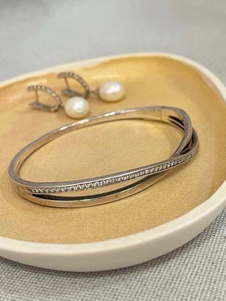 Pulsera y Pendientes Pandora Plata Perlas