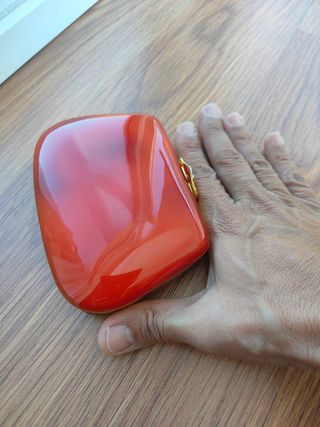 Bolso de mano pequeño, dorado y rojo