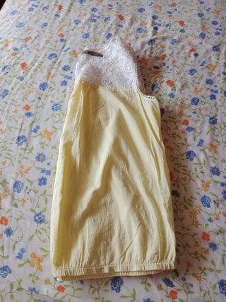 Camisa verano mujer blanca y amarilla