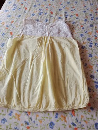 Camisa verano mujer blanca y amarilla