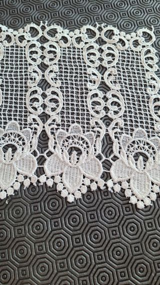 Tendina pizzo macramè bianco