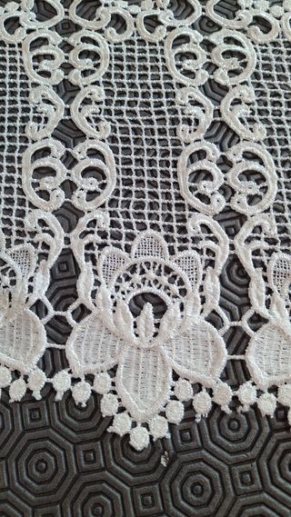 Tendina pizzo macramè bianco