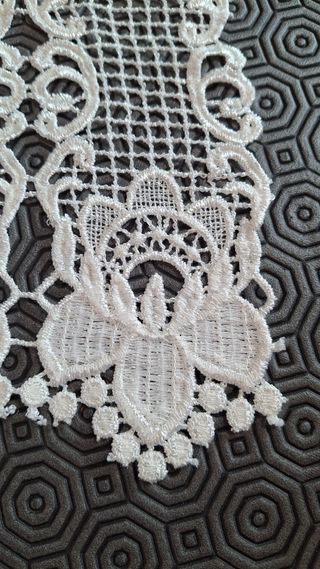 Tendina pizzo macramè bianco