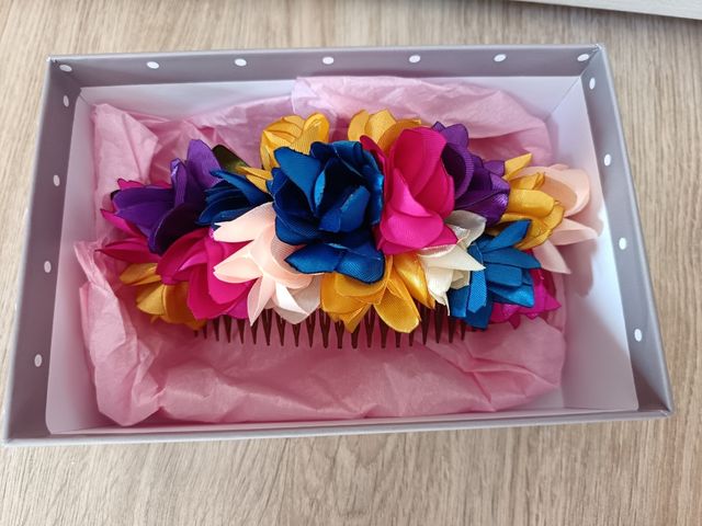 Tocado peineta flores