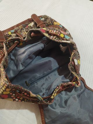 Mochila juvenil con estampado de círculos en tela