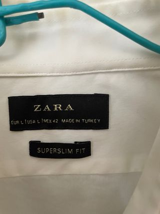 Camisa Zara Blanca Slim Fit