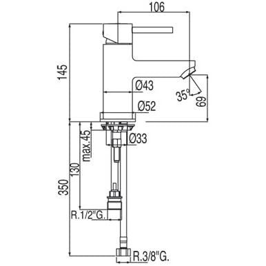 Grifo TRES Monomando Bidé WC + Duchita