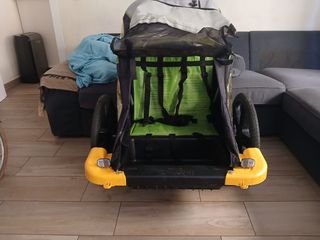 Bicicleta con remolque para 2 niños