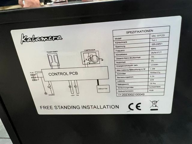 Nevera KRC-35FCS5 Kalamera Vino  - No enciende