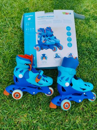 Patines 3 Ruedas Juguettos Azul. Poco uso