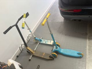 Patinete infantil 3 ruedas azul y dorado