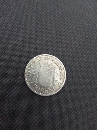 Moneda Antigua 1869 estreyas visibles