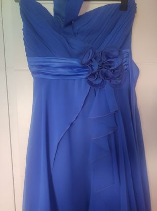 Vestido de fiesta azul. Gasa 