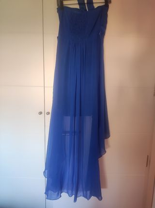 Vestido de fiesta azul. Gasa 