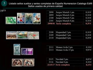 Sellos Año 1972 completo y sueltos Usados España