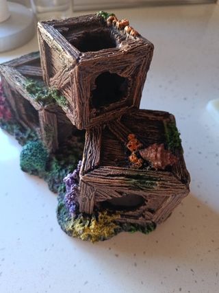 Decoración Acuario Pecera Cajas Madera