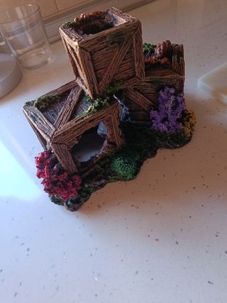 Decoración Acuario Pecera Cajas Madera