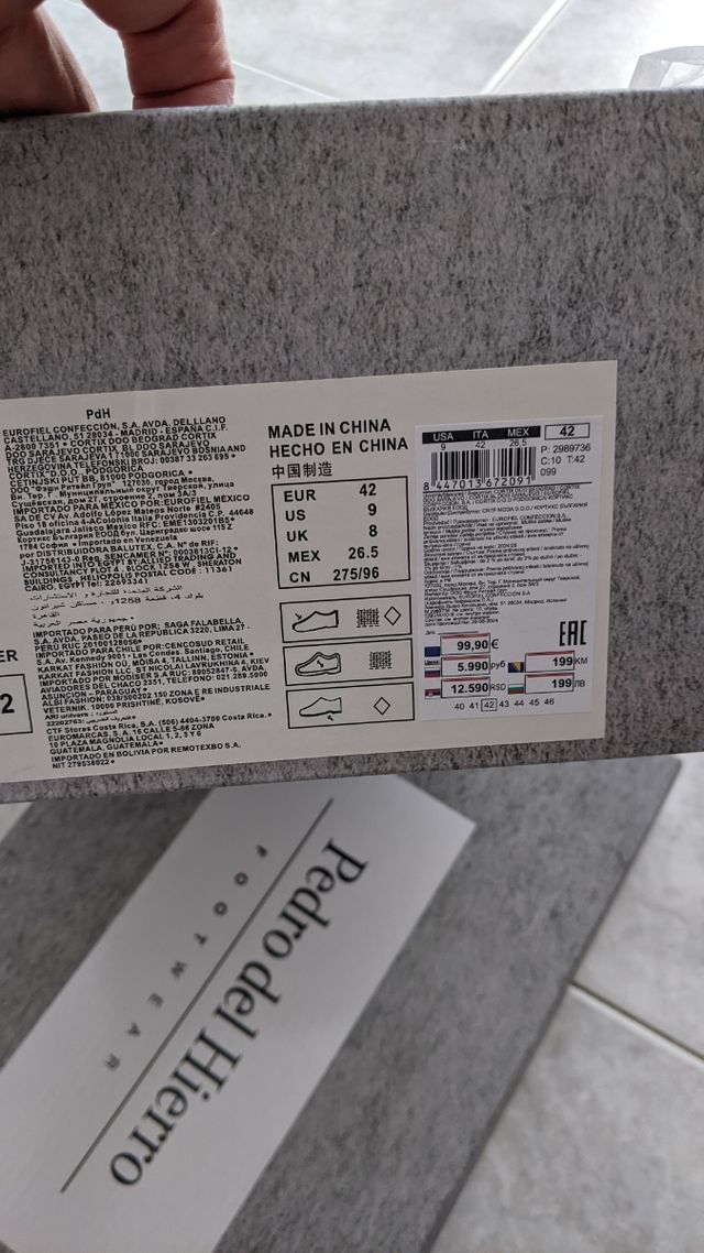 Zapatillas Pedro del Hierro Azul Talla 42