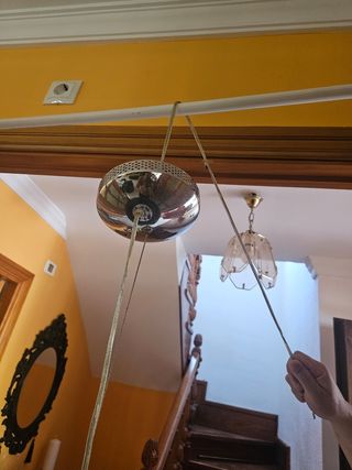 Lámpara araña tela y cristal